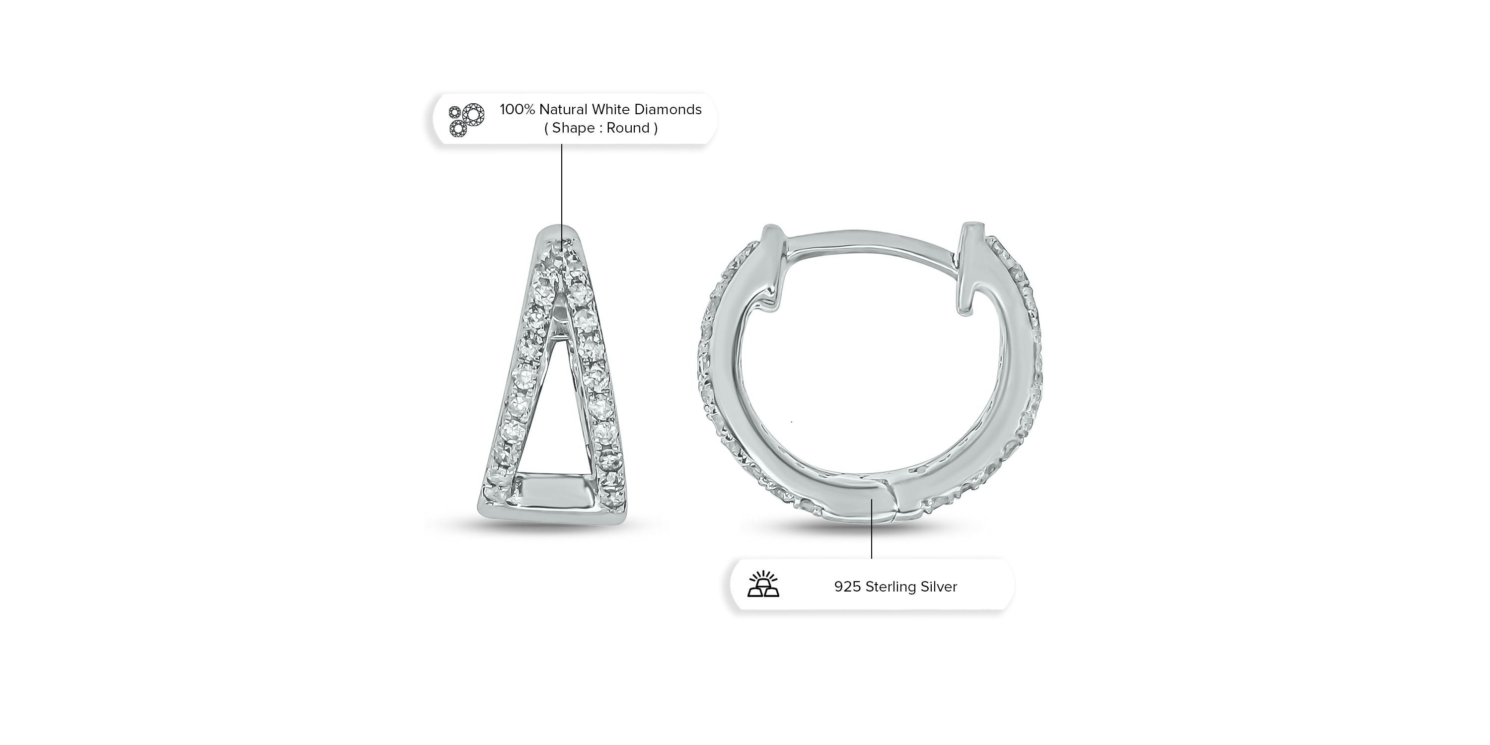 1/4 ct. t.w. Diamond Hoop Earring in Sterling Silver