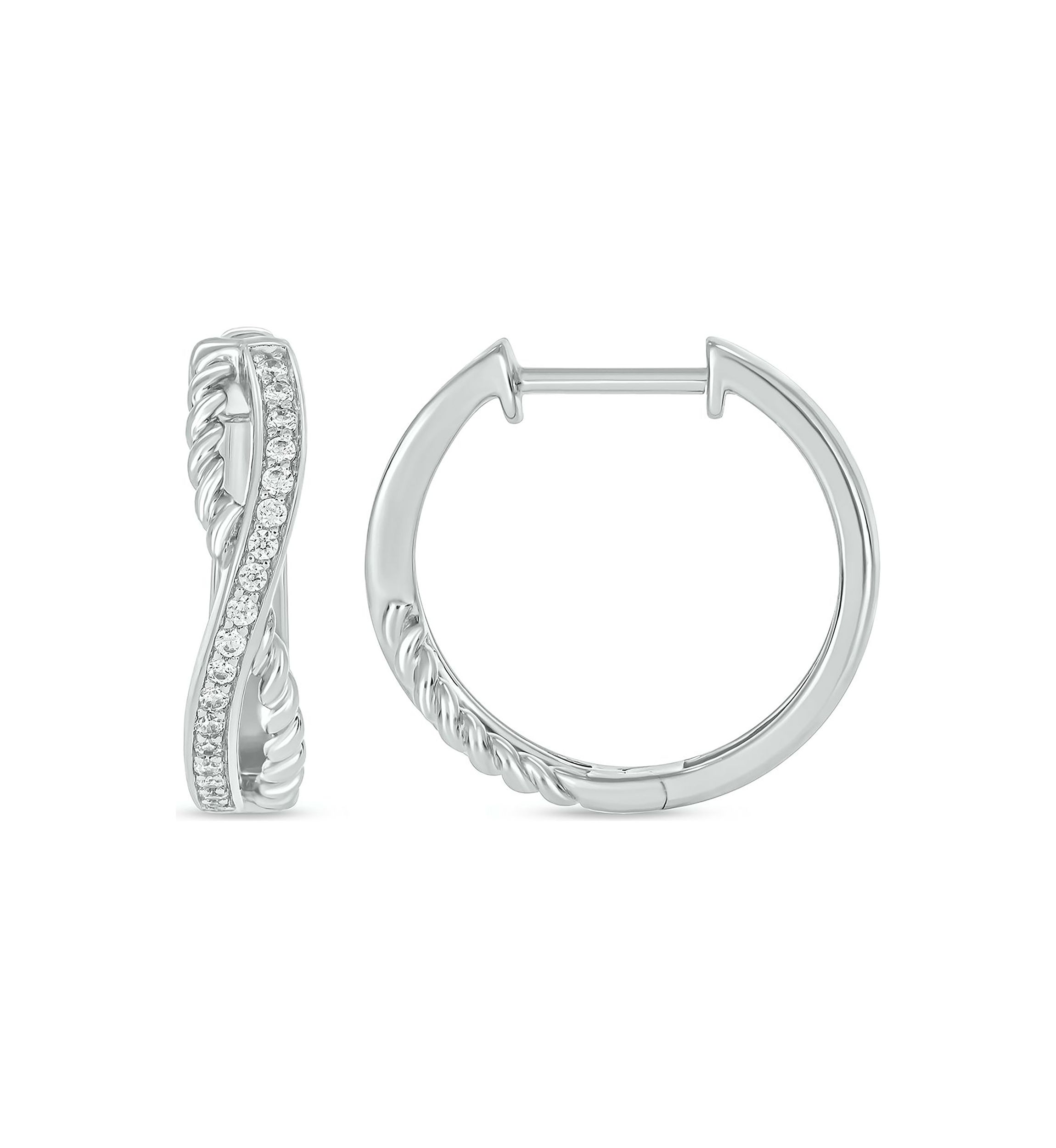 1/4 ct. t.w. Diamond Twist Hoop Earring in sterling Silver
