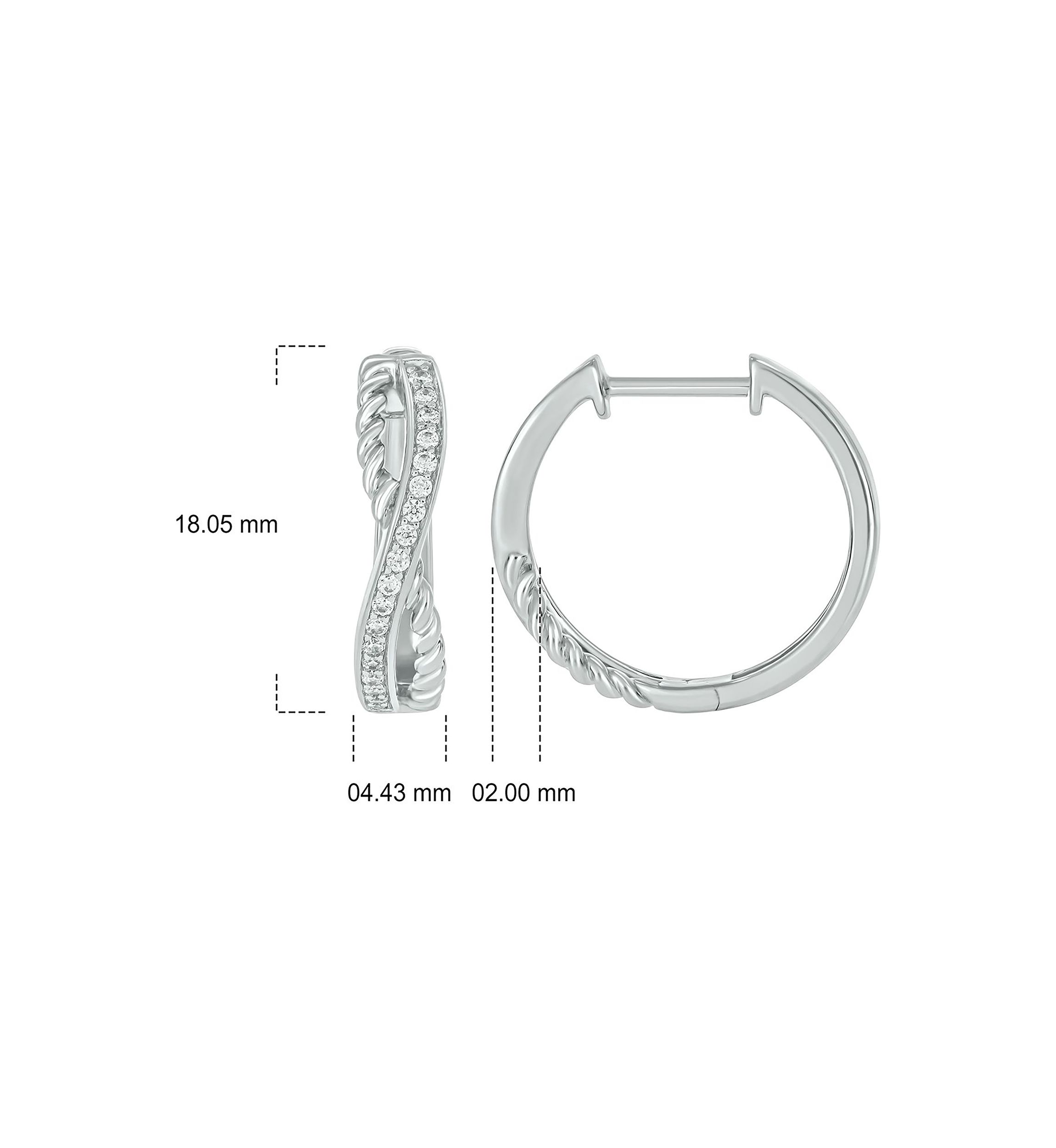 1/4 ct. t.w. Diamond Twist Hoop Earring in sterling Silver