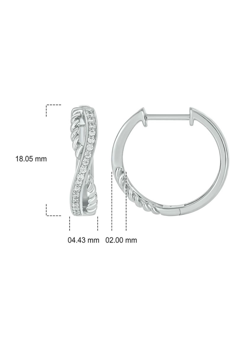 1/4 ct. t.w. Diamond Twist Hoop Earring in sterling Silver