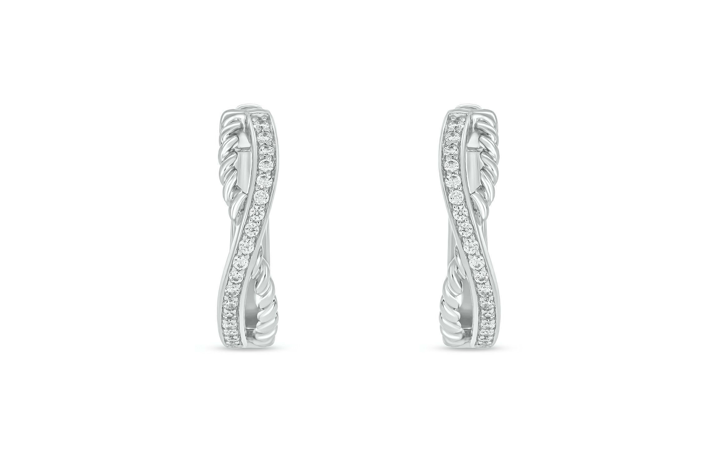 1/4 ct. t.w. Diamond Twist Hoop Earring in sterling Silver