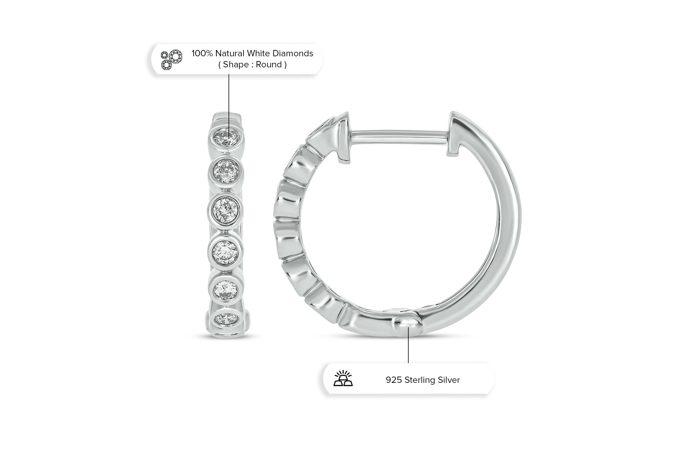 1/4 ct. t.w. Diamond Hoop Earring in sterling Silver