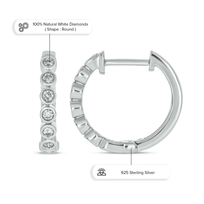 1/4 ct. t.w. Diamond Hoop Earring in sterling Silver