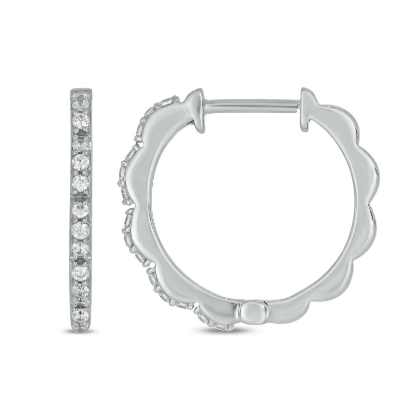 1/4 ct.t.w  Diamond Hoop Earring in 14K White Gold