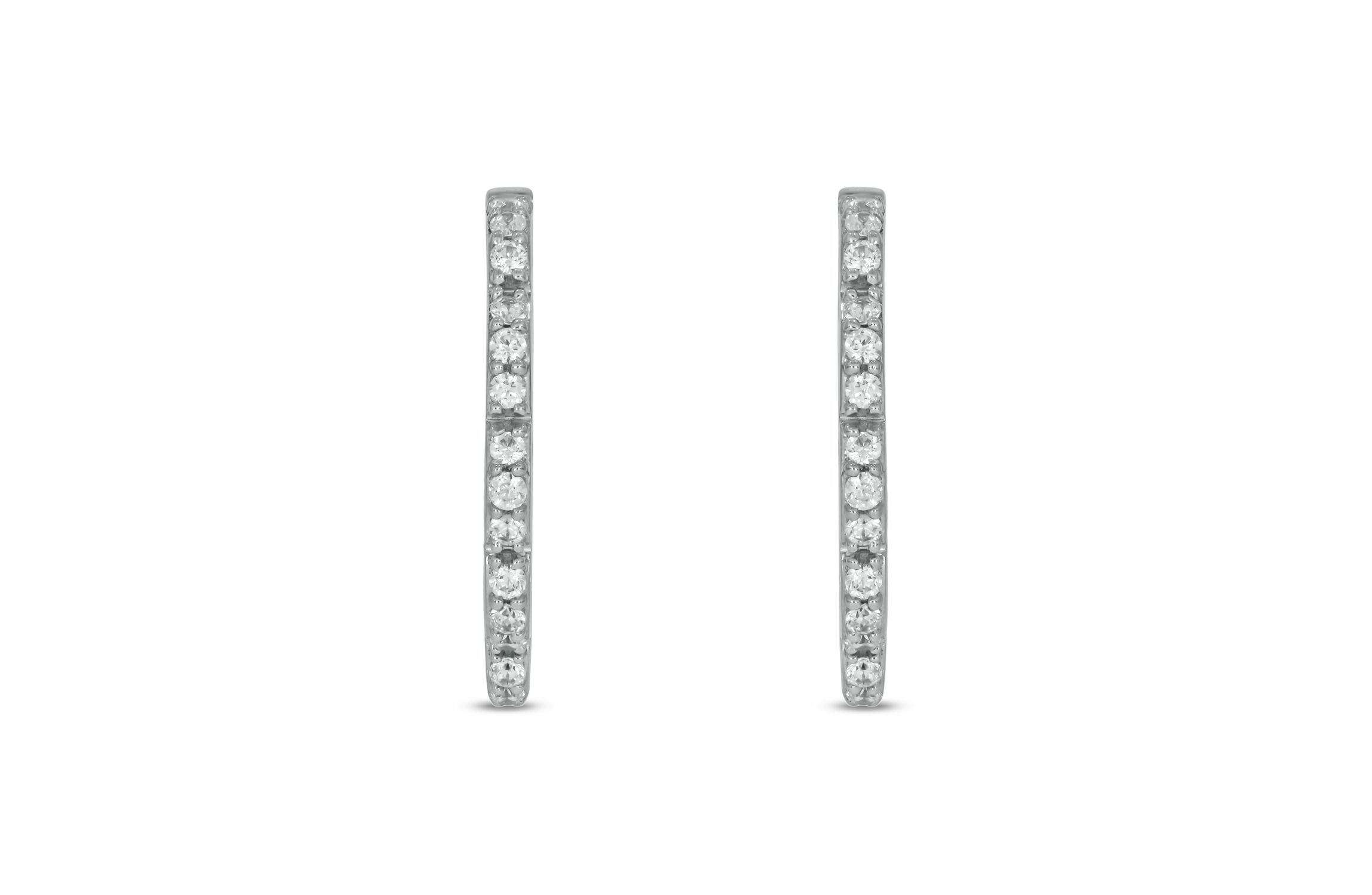 1/4 ct.t.w  Diamond Hoop Earring in 14K White Gold