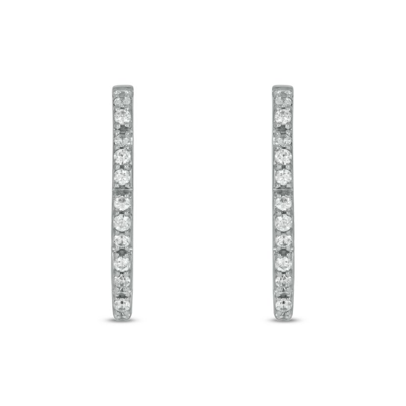 1/4 ct.t.w  Diamond Hoop Earring in 14K White Gold
