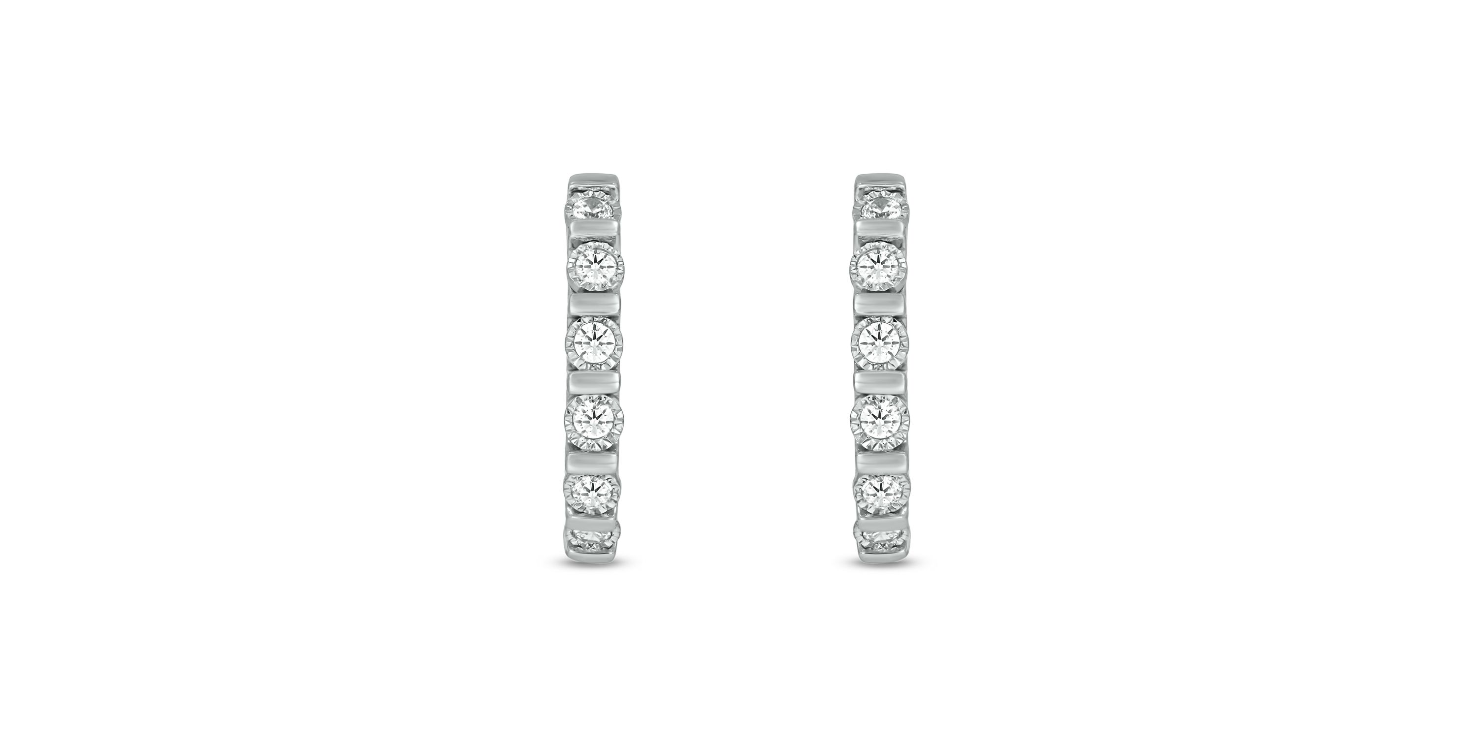 1/4 carat, Diamond Exquisite Hoop Earring in 14K White Gold