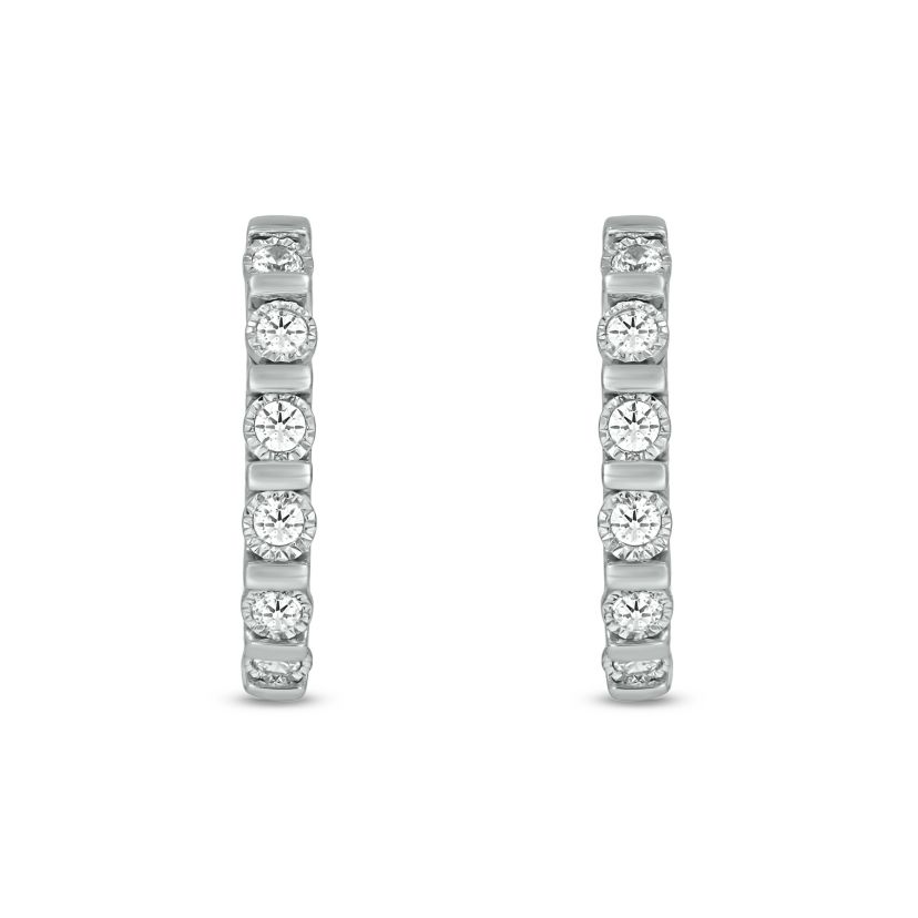 1/4 carat, Diamond Exquisite Hoop Earring in 14K White Gold