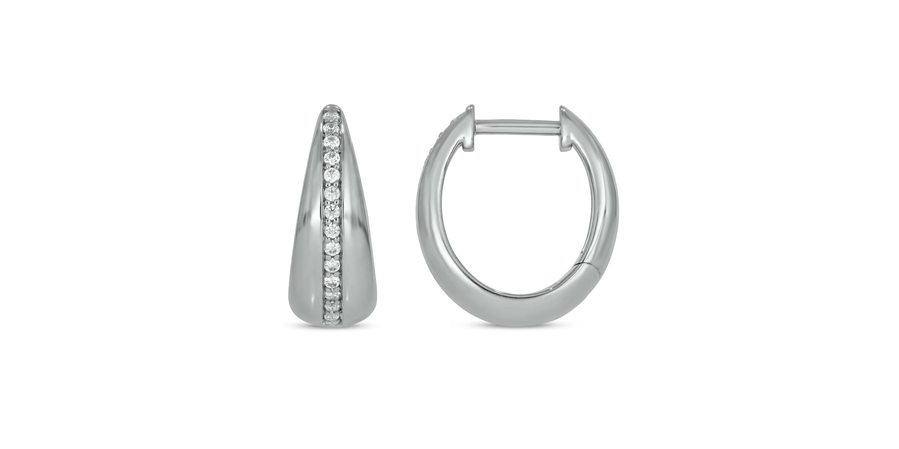 1/4 ct.t.w  Diamond Hoop Ear Cuff Earring in 14K White Gold