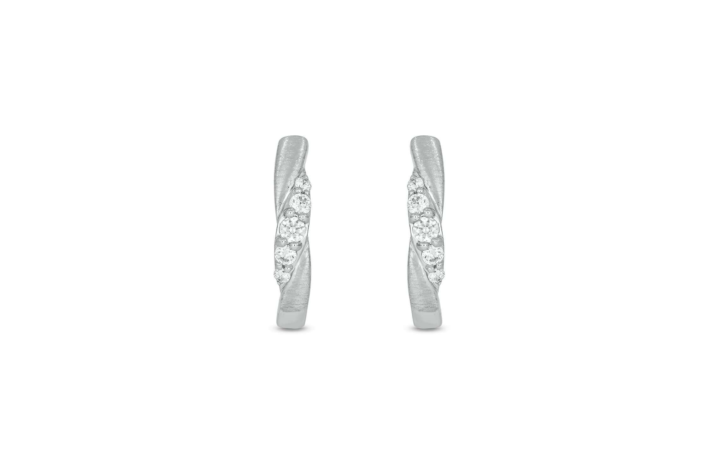 Lab Created 1/4 Carat Lab Grown Diamond Hoops Earring in Sterling Silver