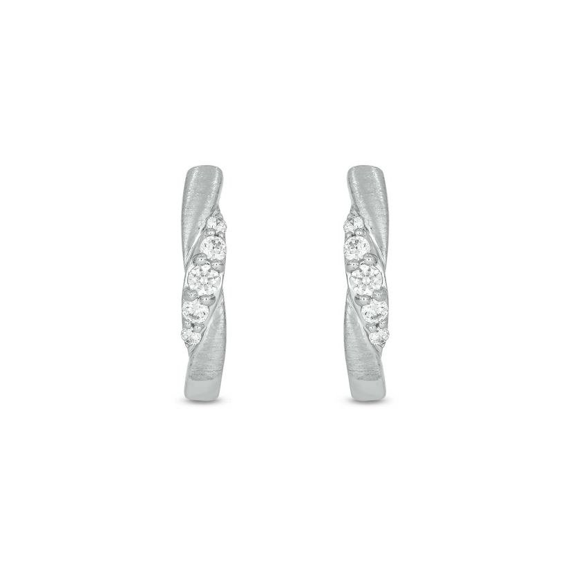 Lab Created 1/4 Carat Lab Grown Diamond Hoops Earring in Sterling Silver