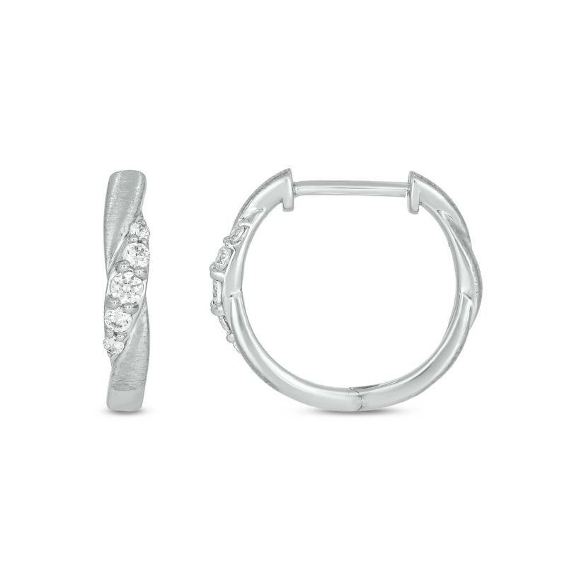 Lab Created 1/4 Carat Lab Grown Diamond Hoops Earring in Sterling Silver