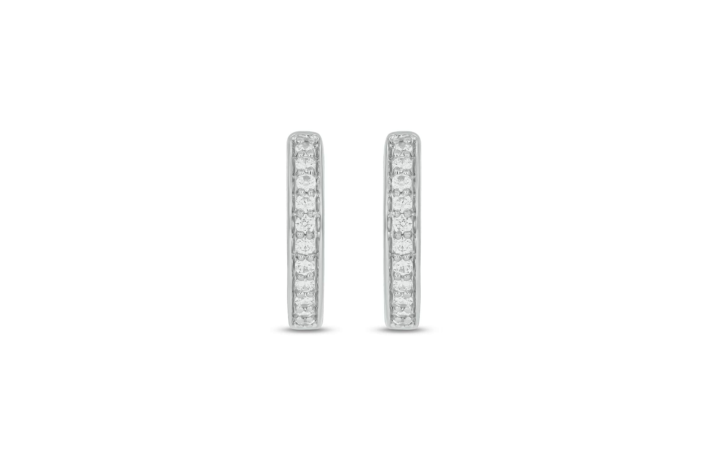 Lab Created 1/4 Carat Lab Grown Diamond Hoop Earrings in Sterling Silver