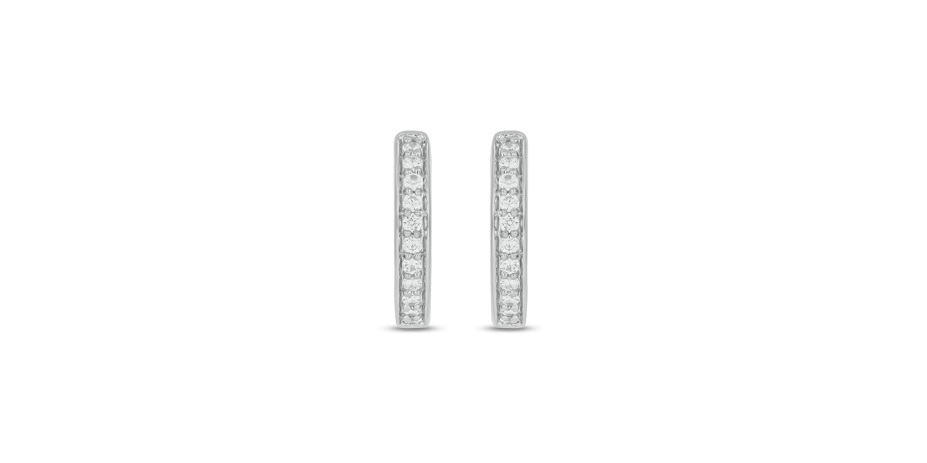 Lab Created 1/4 Carat Lab Grown Diamond Hoop Earrings in Sterling Silver