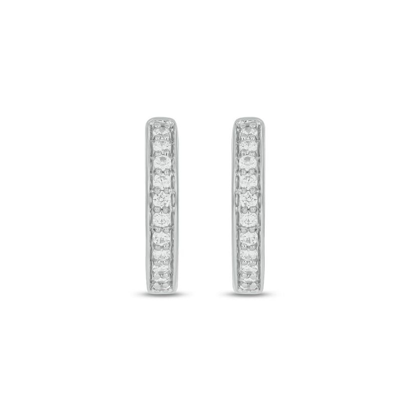 Lab Created 1/4 Carat Lab Grown Diamond Hoop Earrings in Sterling Silver