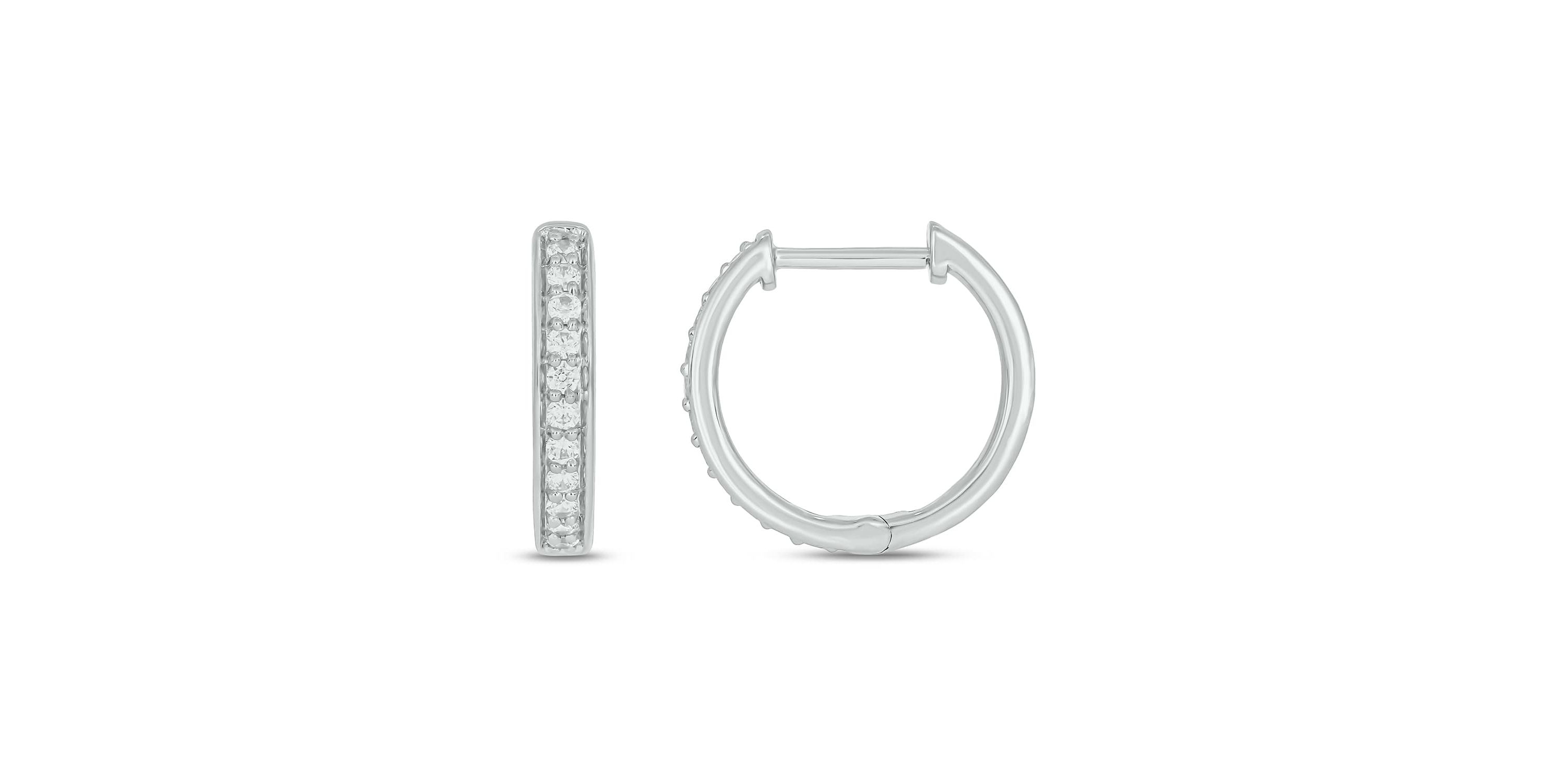 Lab Created 1/4 Carat Lab Grown Diamond Hoop Earrings in Sterling Silver