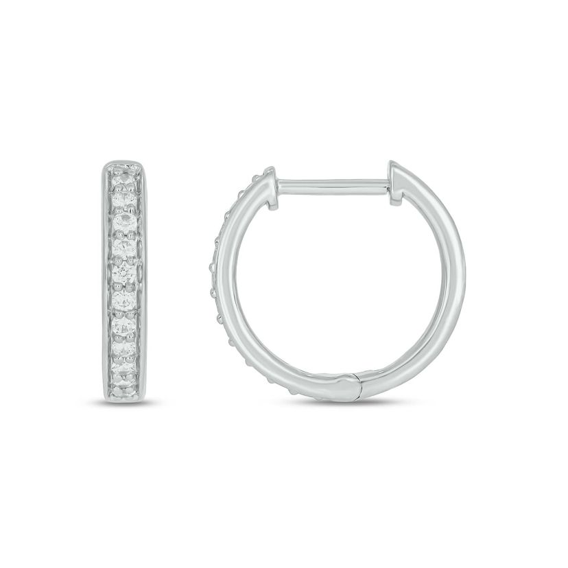 Lab Created 1/4 Carat Lab Grown Diamond Hoop Earrings in Sterling Silver