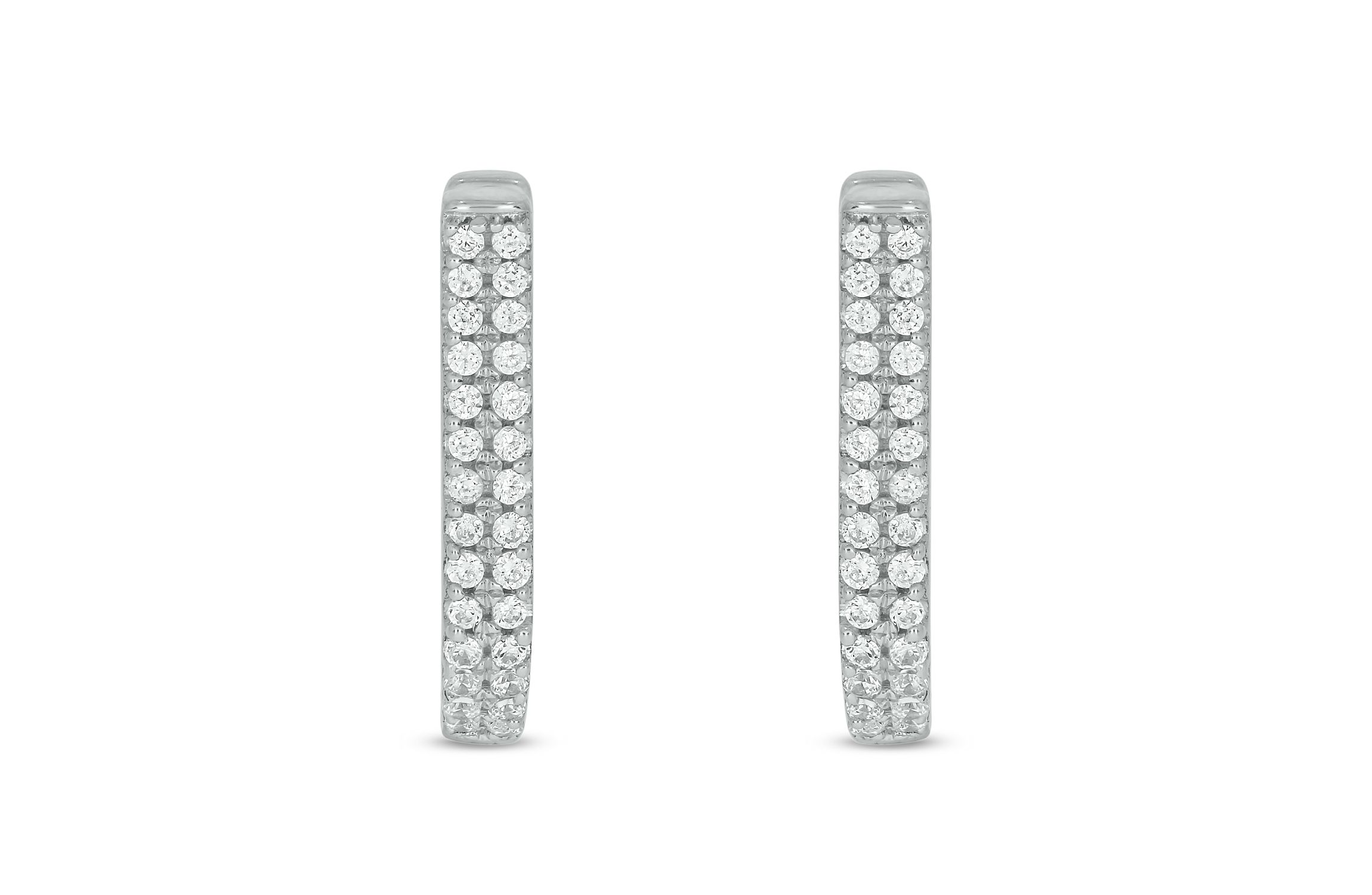 1/3 ct.t.w  Diamond Hoop Earring in 14K White Gold