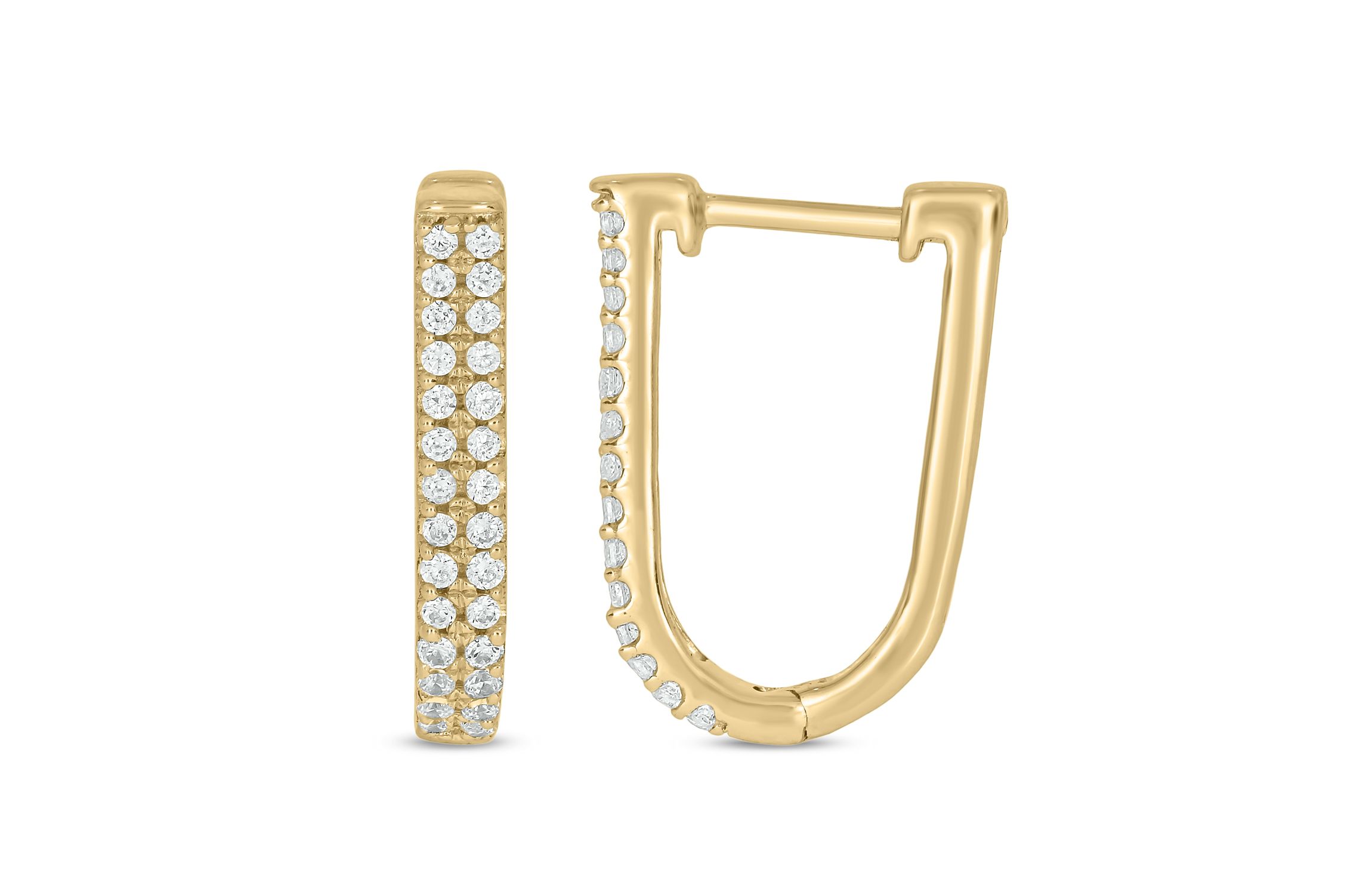 1/3 ct.t.w  Diamond Hoop Earring in 14K Yellow Gold