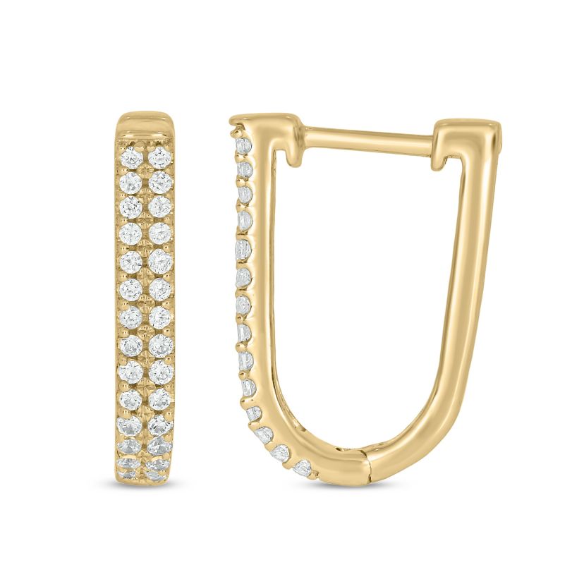 1/3 ct.t.w  Diamond Hoop Earring in 14K Yellow Gold