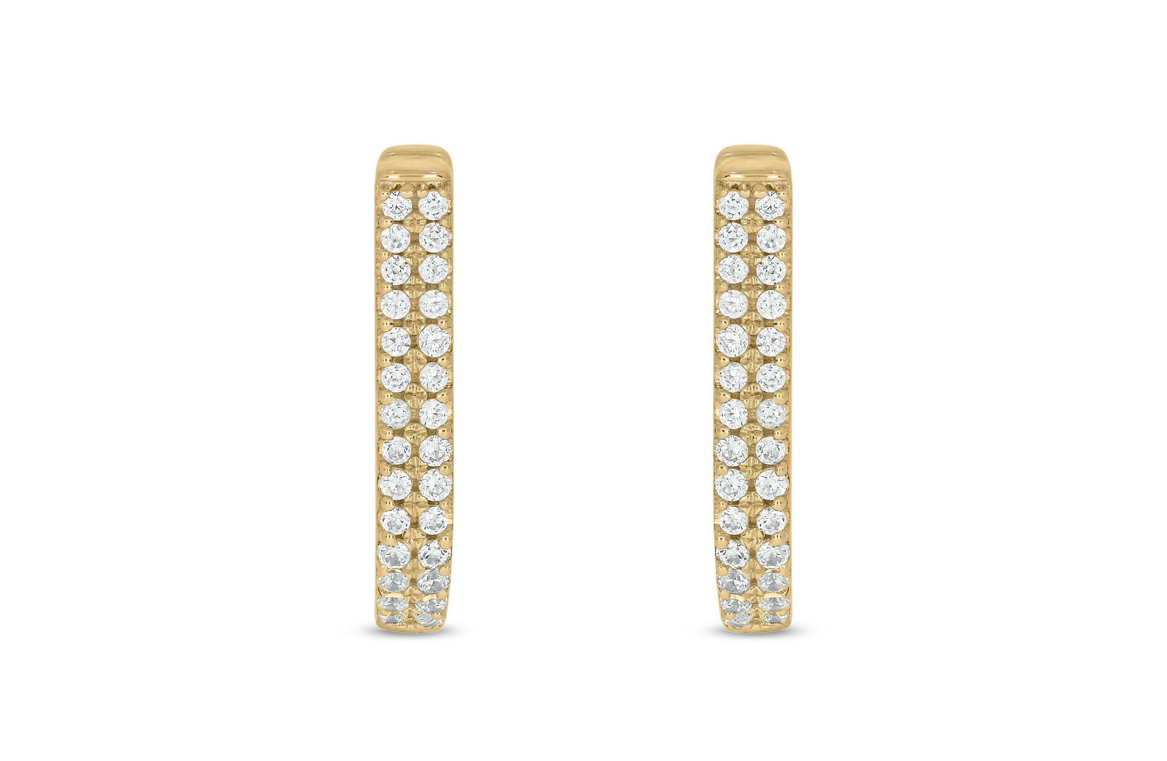 1/3 ct.t.w  Diamond Hoop Earring in 14K Yellow Gold