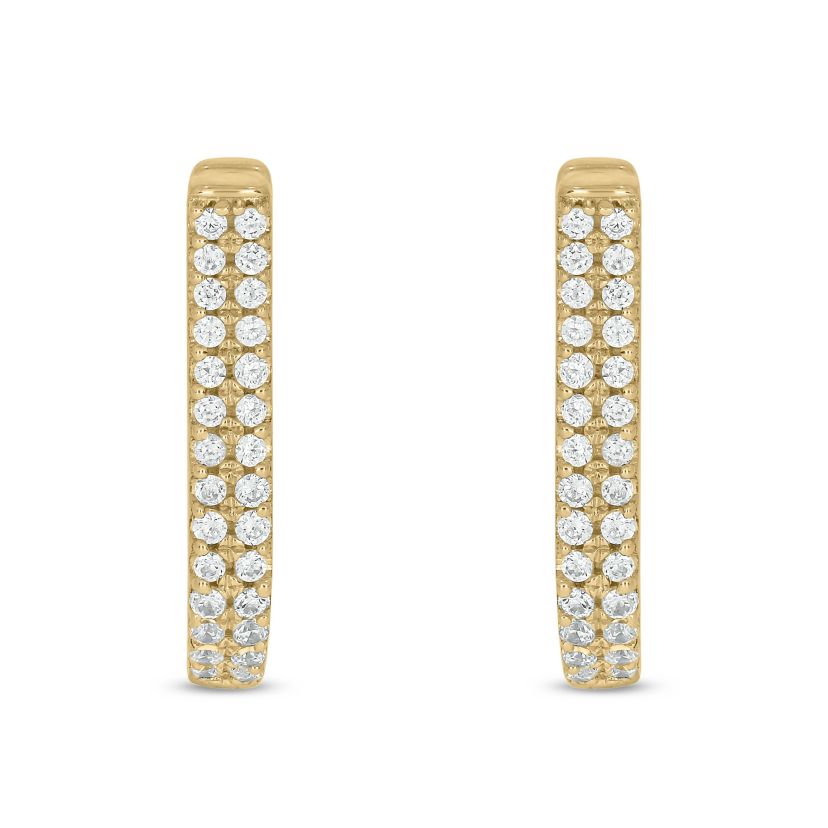 1/3 ct.t.w  Diamond Hoop Earring in 14K Yellow Gold