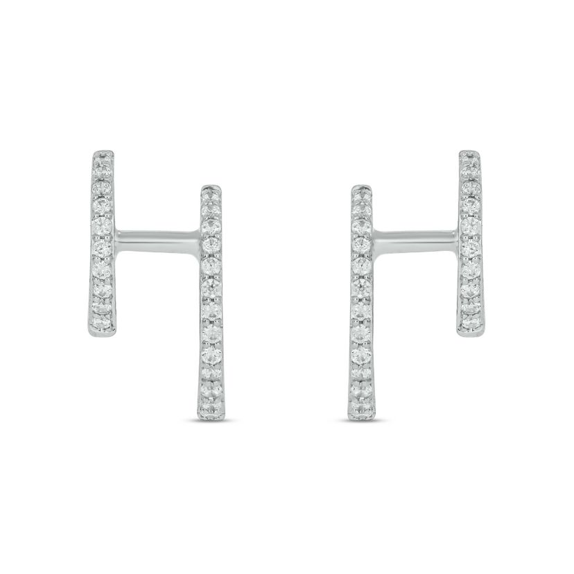 1/3 ct.t.w  Diamond Hoop Ear Cuff Earring in 14K White Gold