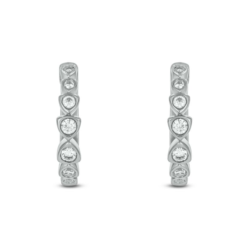 1/3 carat, Diamond Hoop Earring in 14K White Gold