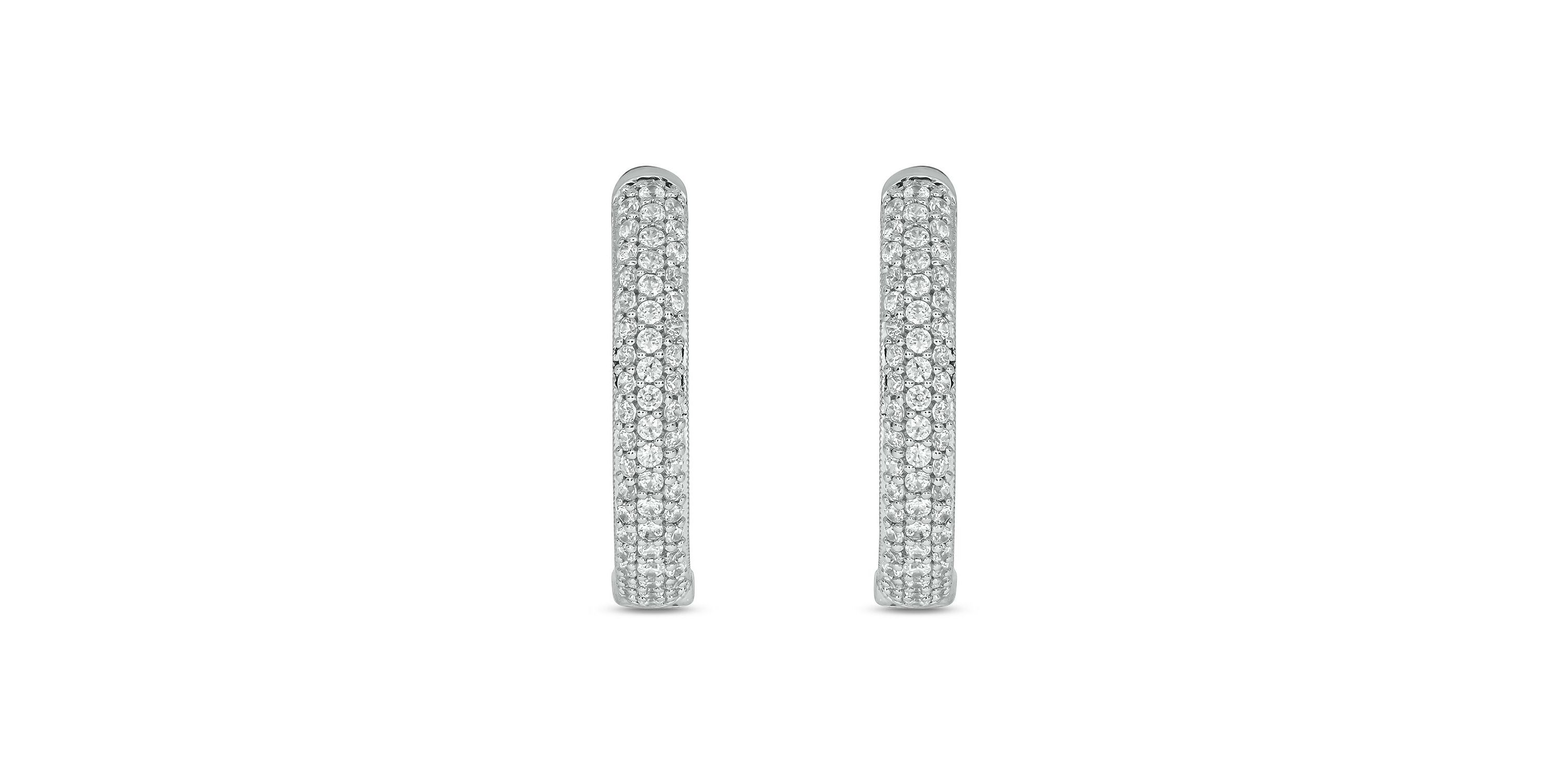 1/2 ct. t.w. Diamond Hoop Earring in Sterling Silver