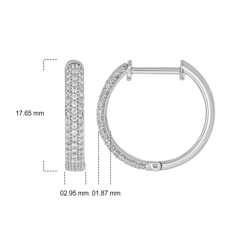 1/2 ct. t.w. Diamond Hoop Earring in Sterling Silver