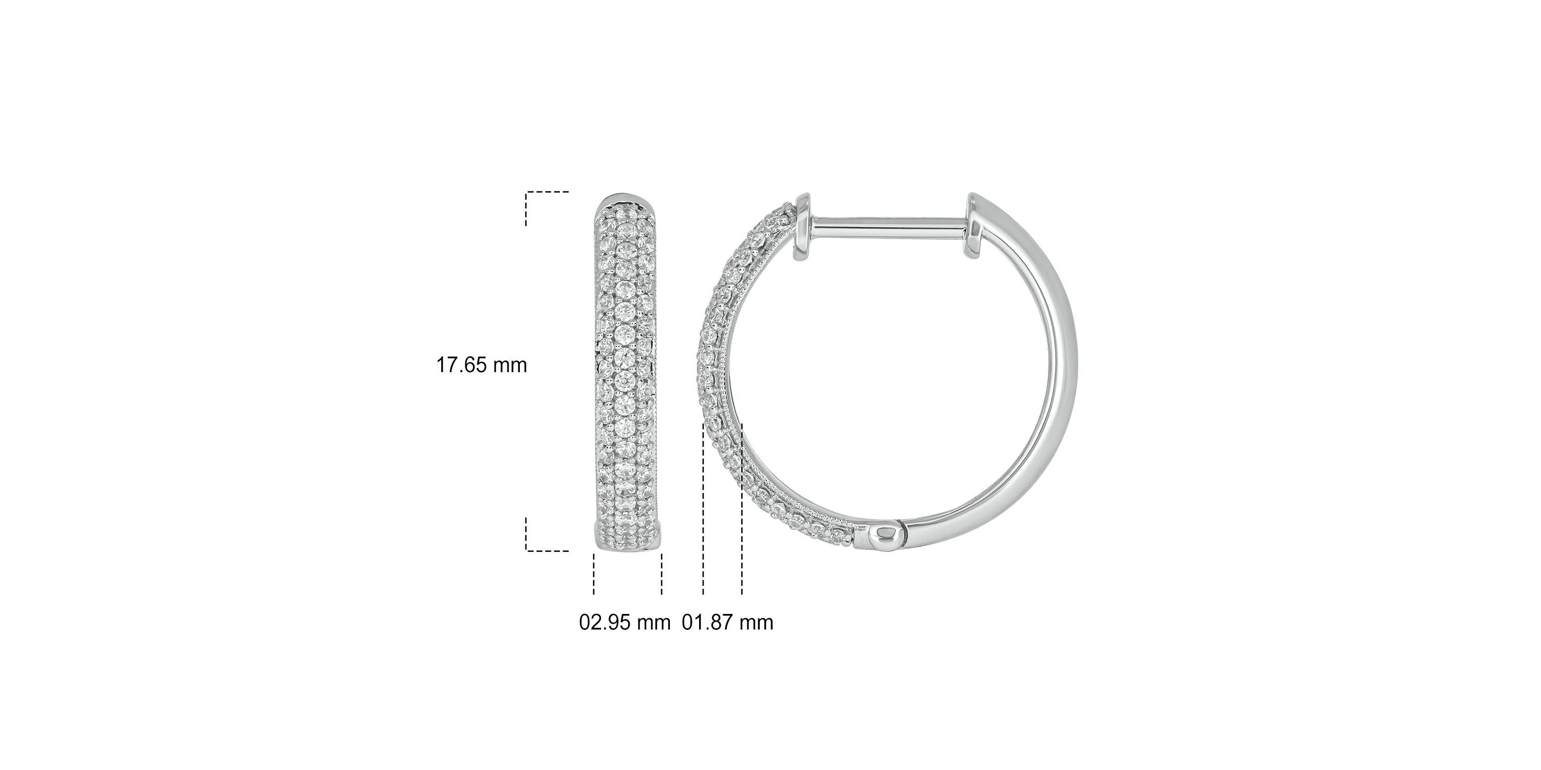 1/2 ct. t.w. Diamond Hoop Earring in Sterling Silver