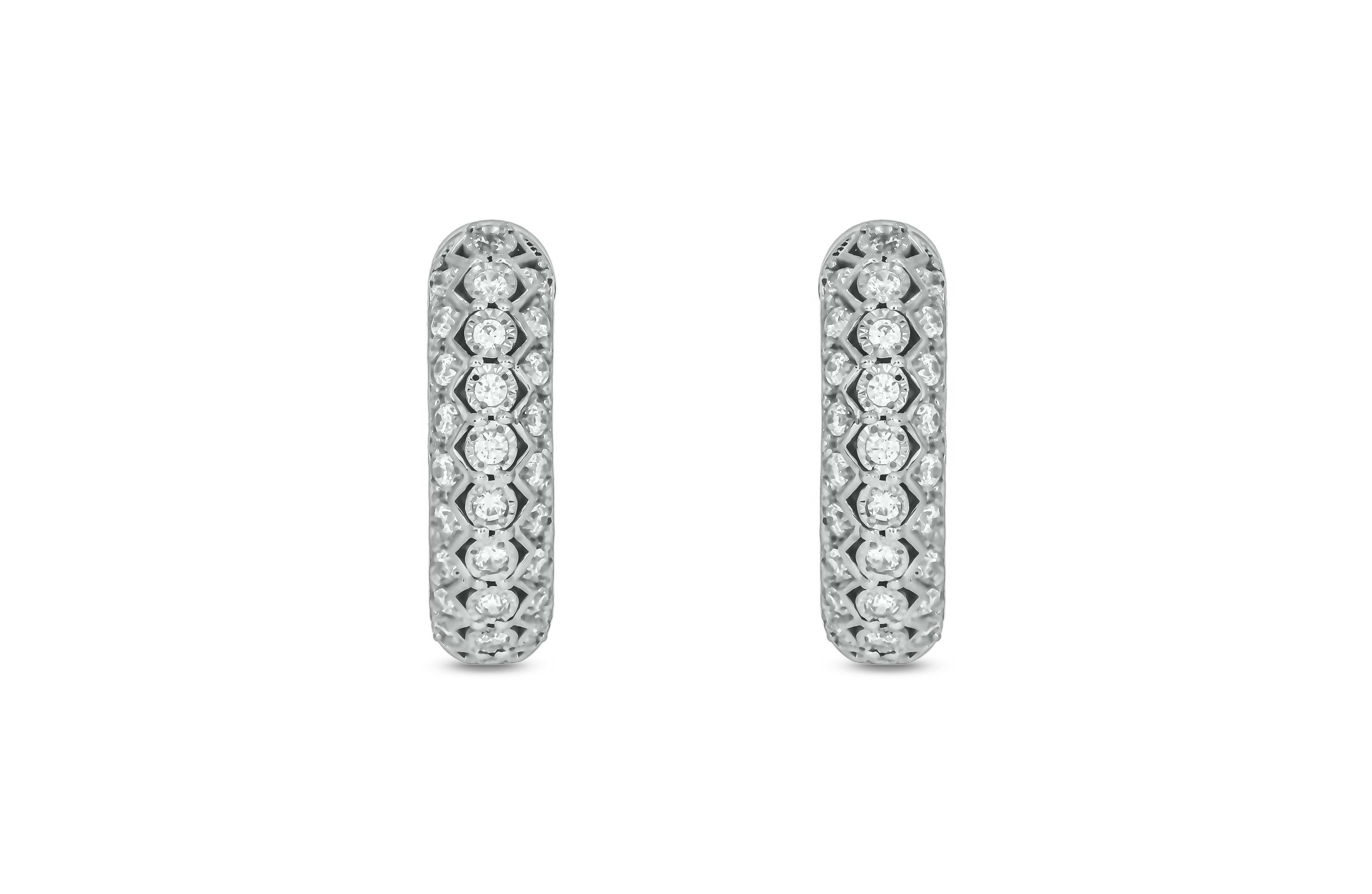 1/2 carat, Diamond Dazzling Hoop Earring in 14K White Gold
