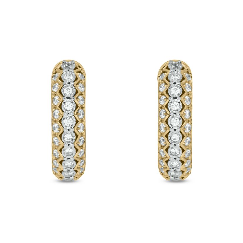 1/2 carat, Diamond Dazzling Hoop Earring in 14K Yellow Gold