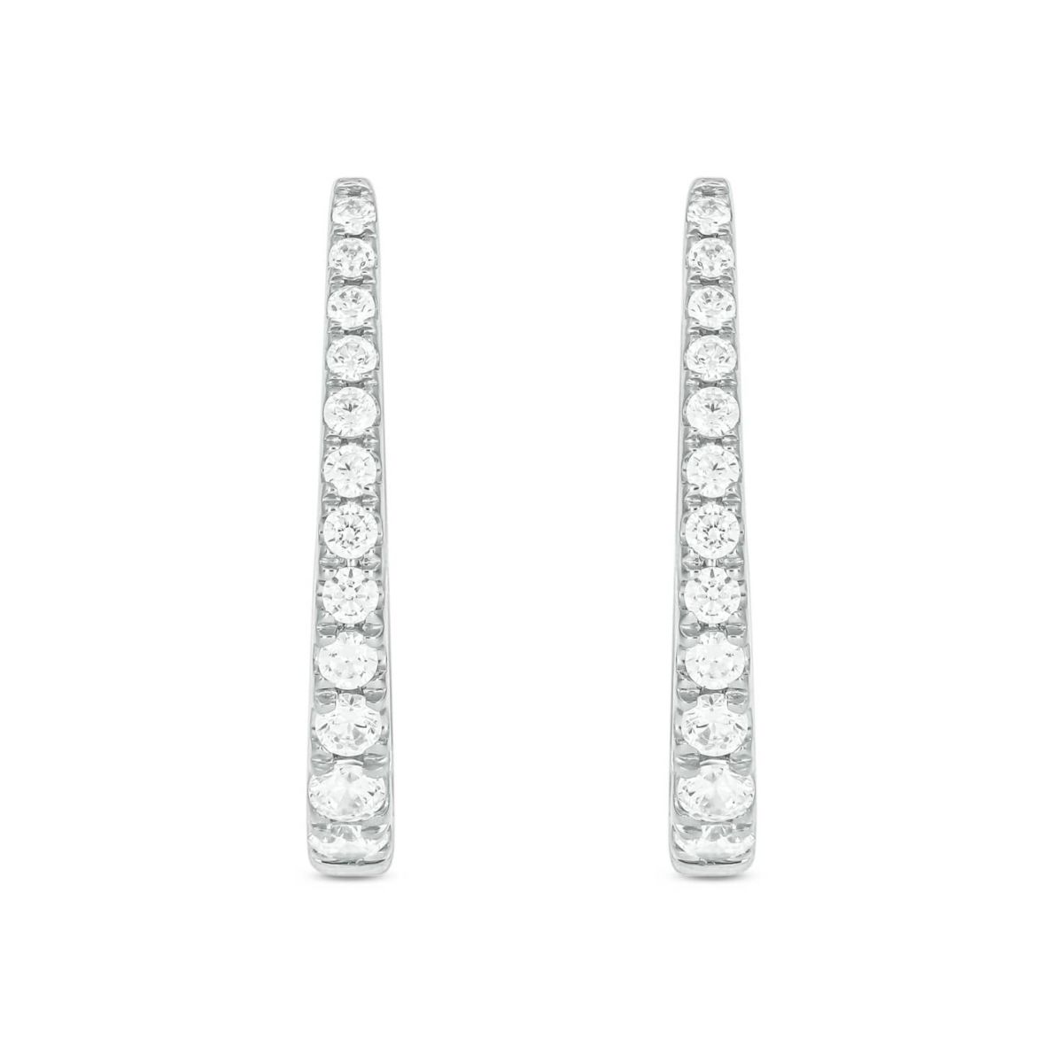Lab Created 1/2 Carat Lab Grown Diamond Hoop Earrings in Sterling Silver