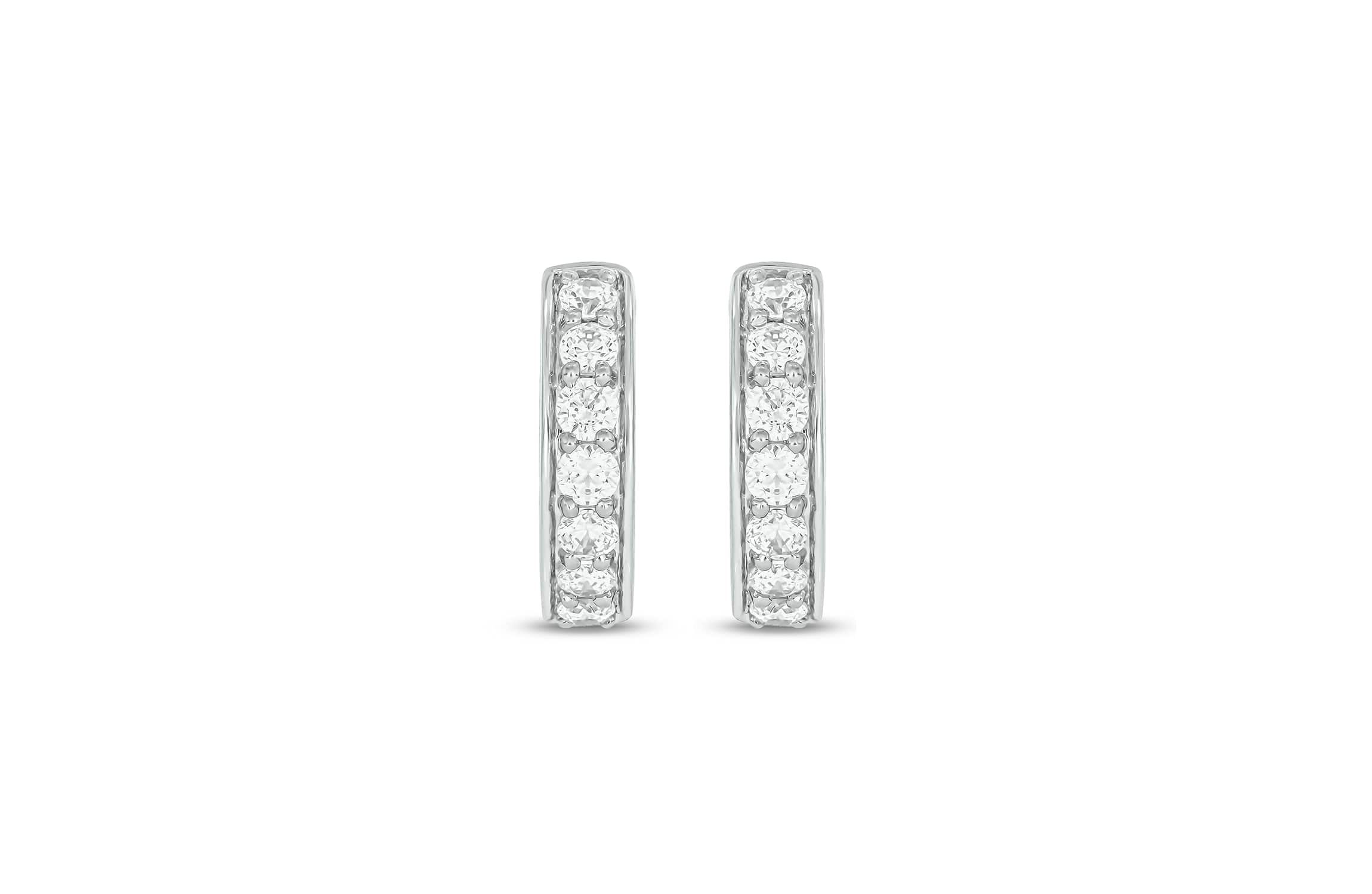 Lab Created 1 Carat Lab Grown Diamond Hoop Earrings in Sterling Silver