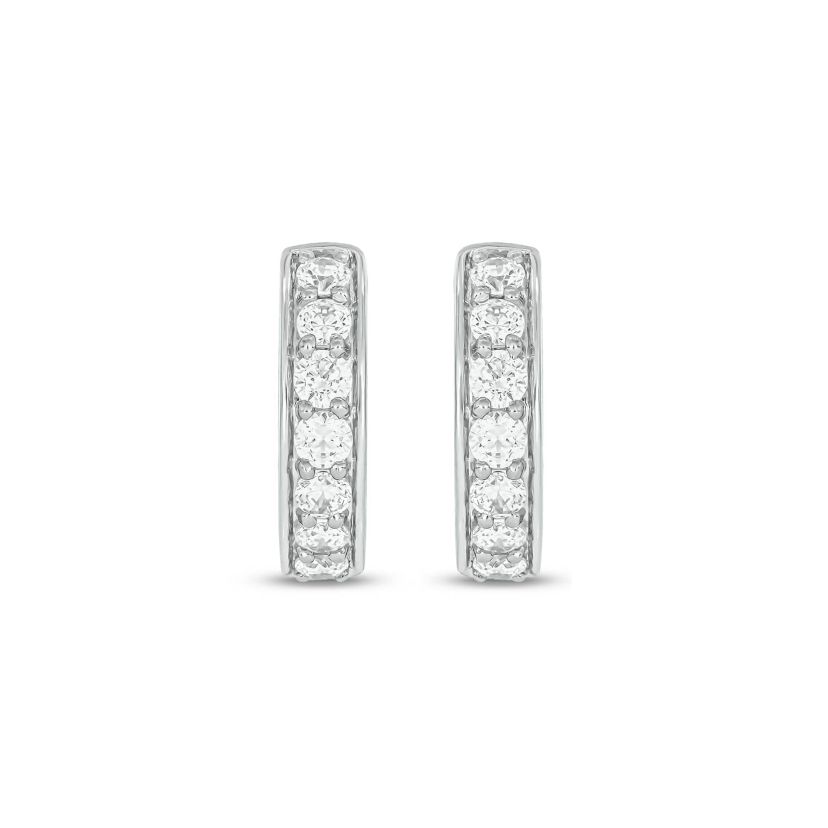 Lab Created 1 Carat Lab Grown Diamond Hoop Earrings in Sterling Silver