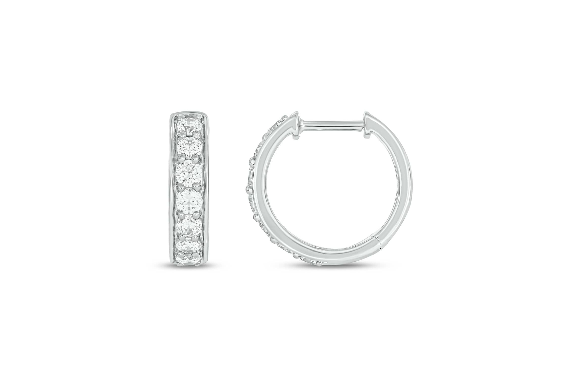 Lab Created 1 Carat Lab Grown Diamond Hoop Earrings in Sterling Silver