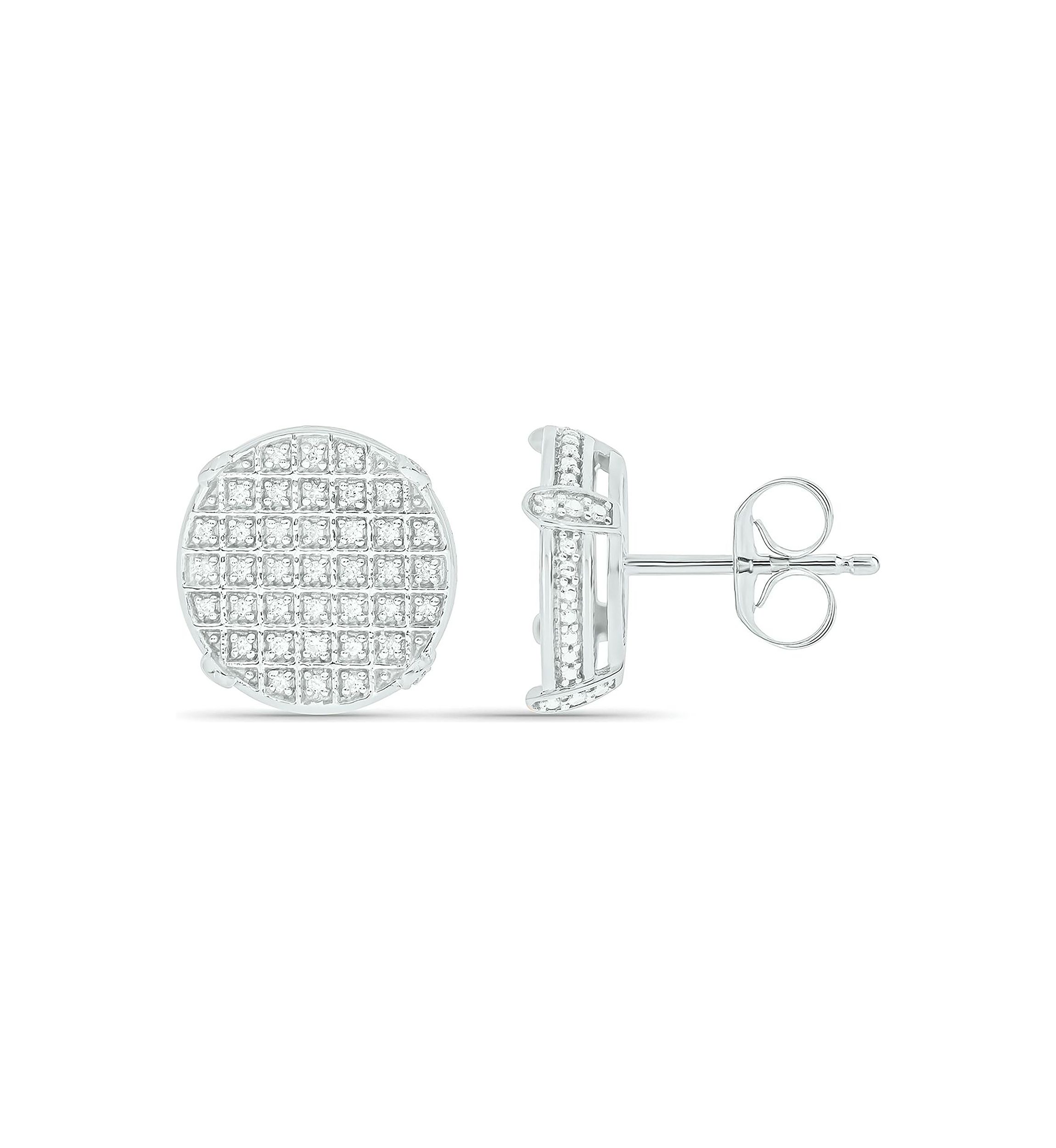 1/5 ct. t.w. Diamond Mens Earring in Sterling Silver