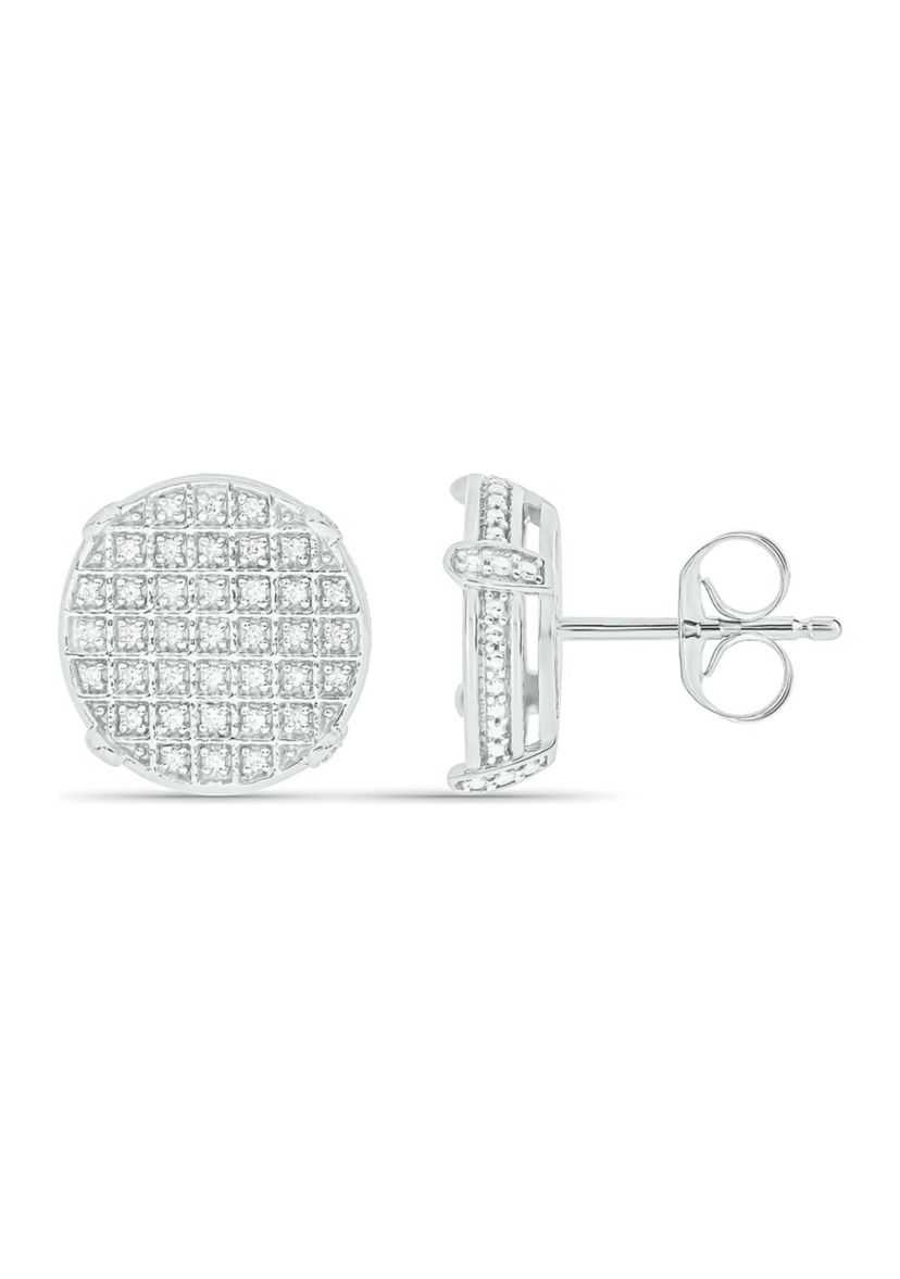 1/5 ct. t.w. Diamond Mens Earring in Sterling Silver