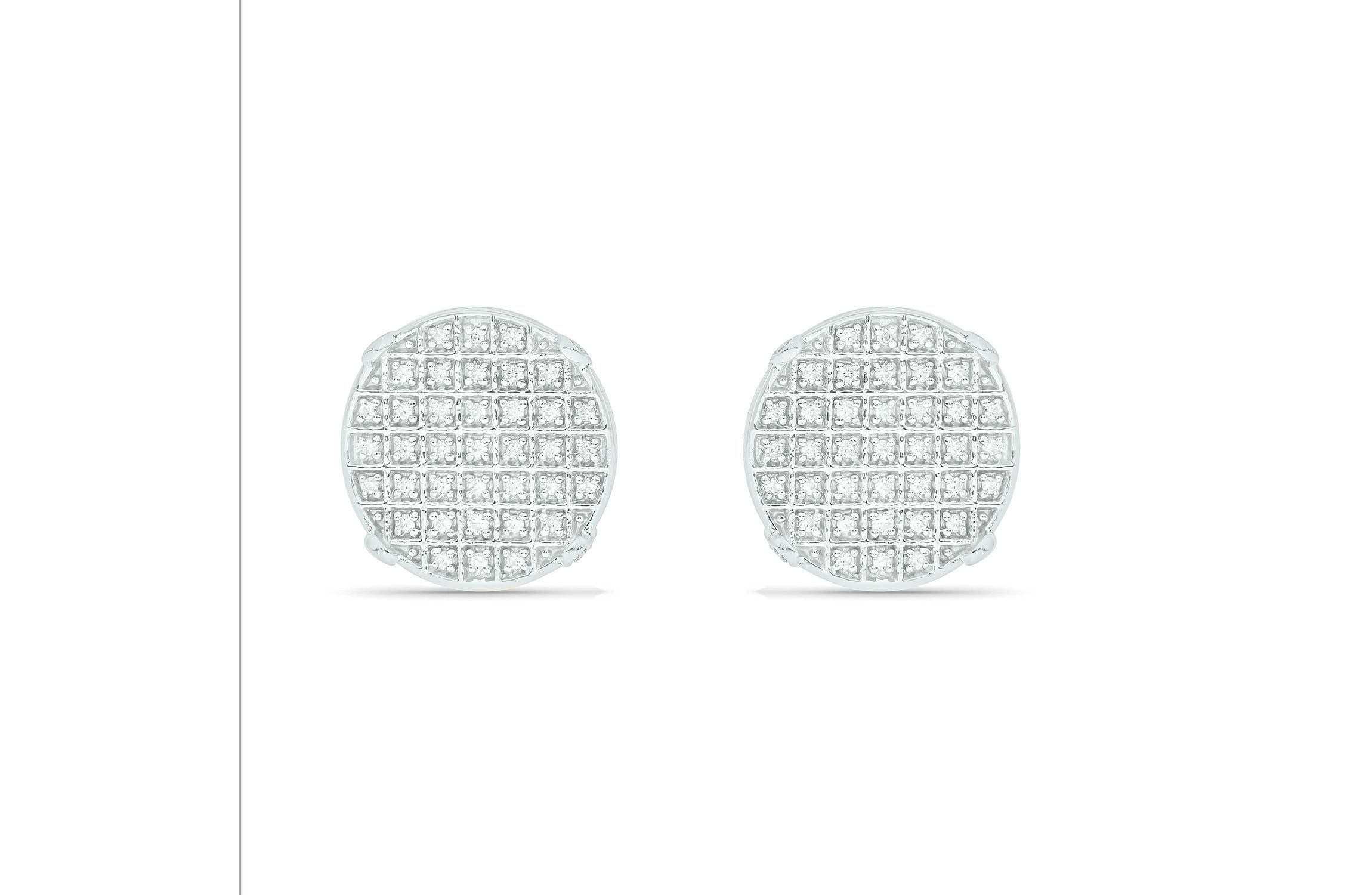 1/5 ct. t.w. Diamond Mens Earring in Sterling Silver