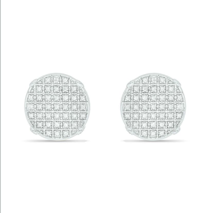 1/5 ct. t.w. Diamond Mens Earring in Sterling Silver