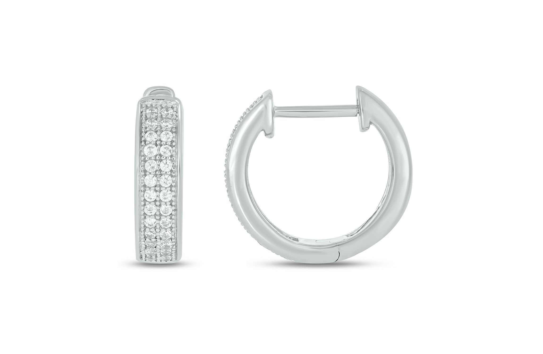 1/5 ct. t.w. Diamond Mens Hoop Earring in Sterling Silver