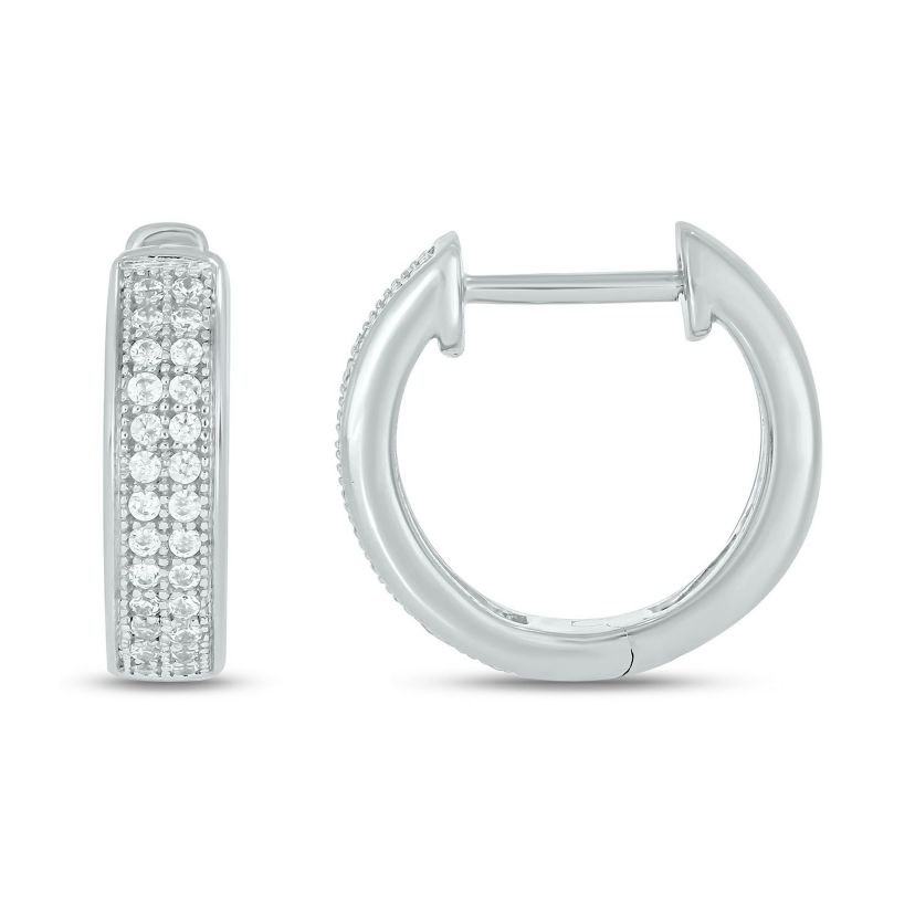 1/5 ct. t.w. Diamond Mens Hoop Earring in Sterling Silver