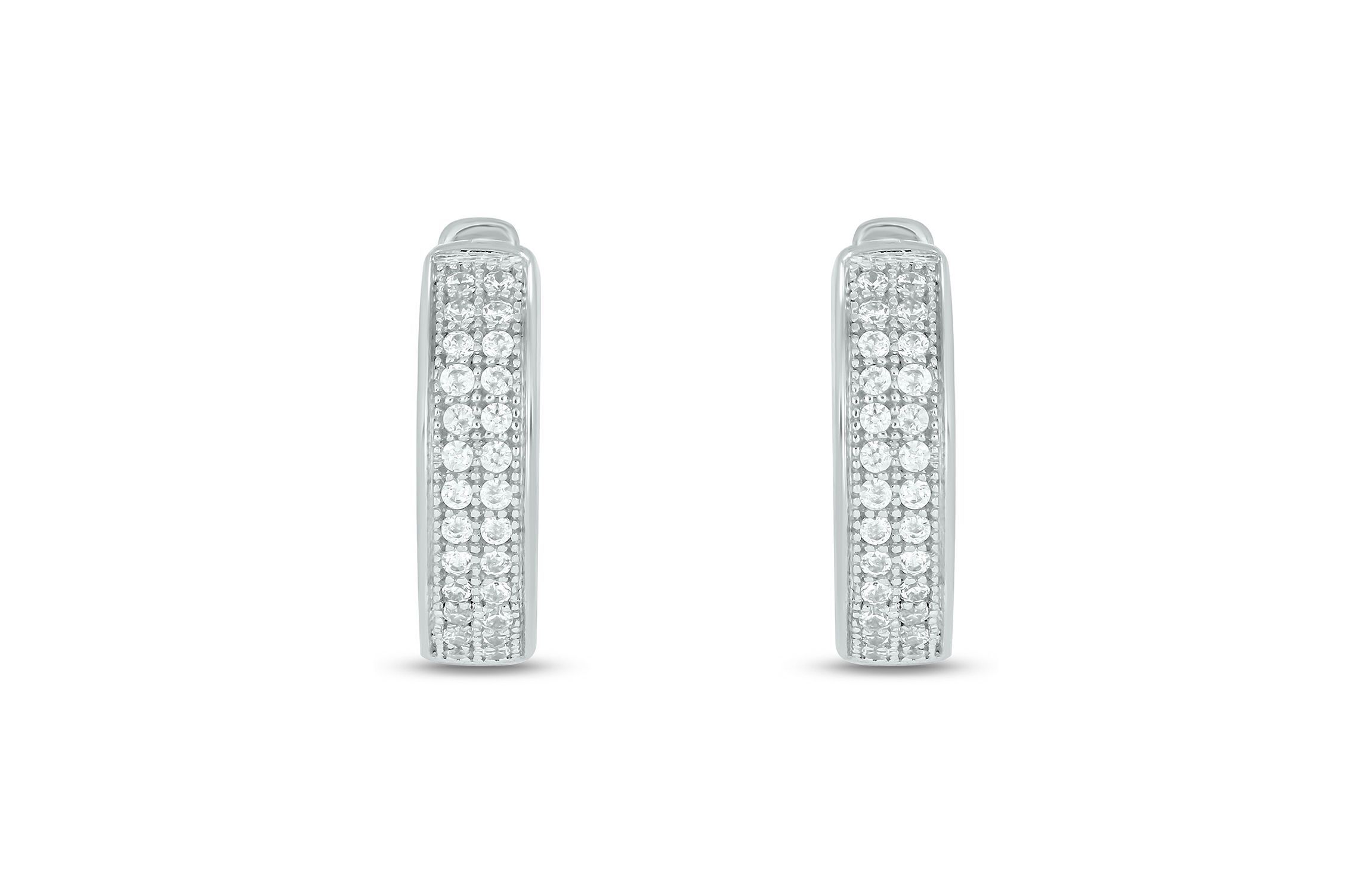1/5 ct. t.w. Diamond Mens Hoop Earring in Sterling Silver