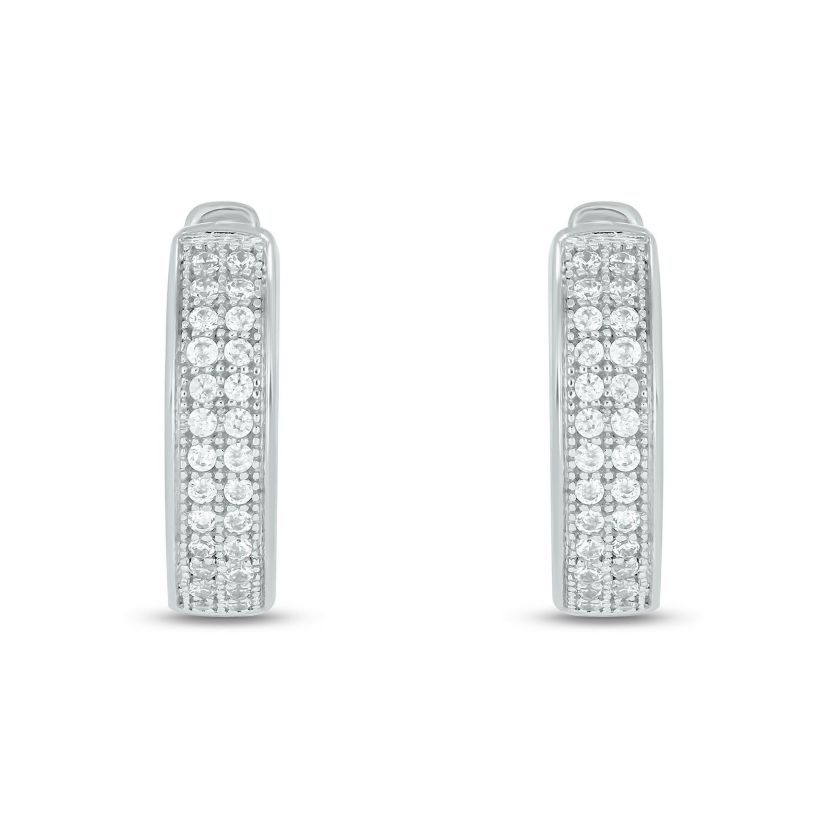 1/5 ct. t.w. Diamond Mens Hoop Earring in Sterling Silver