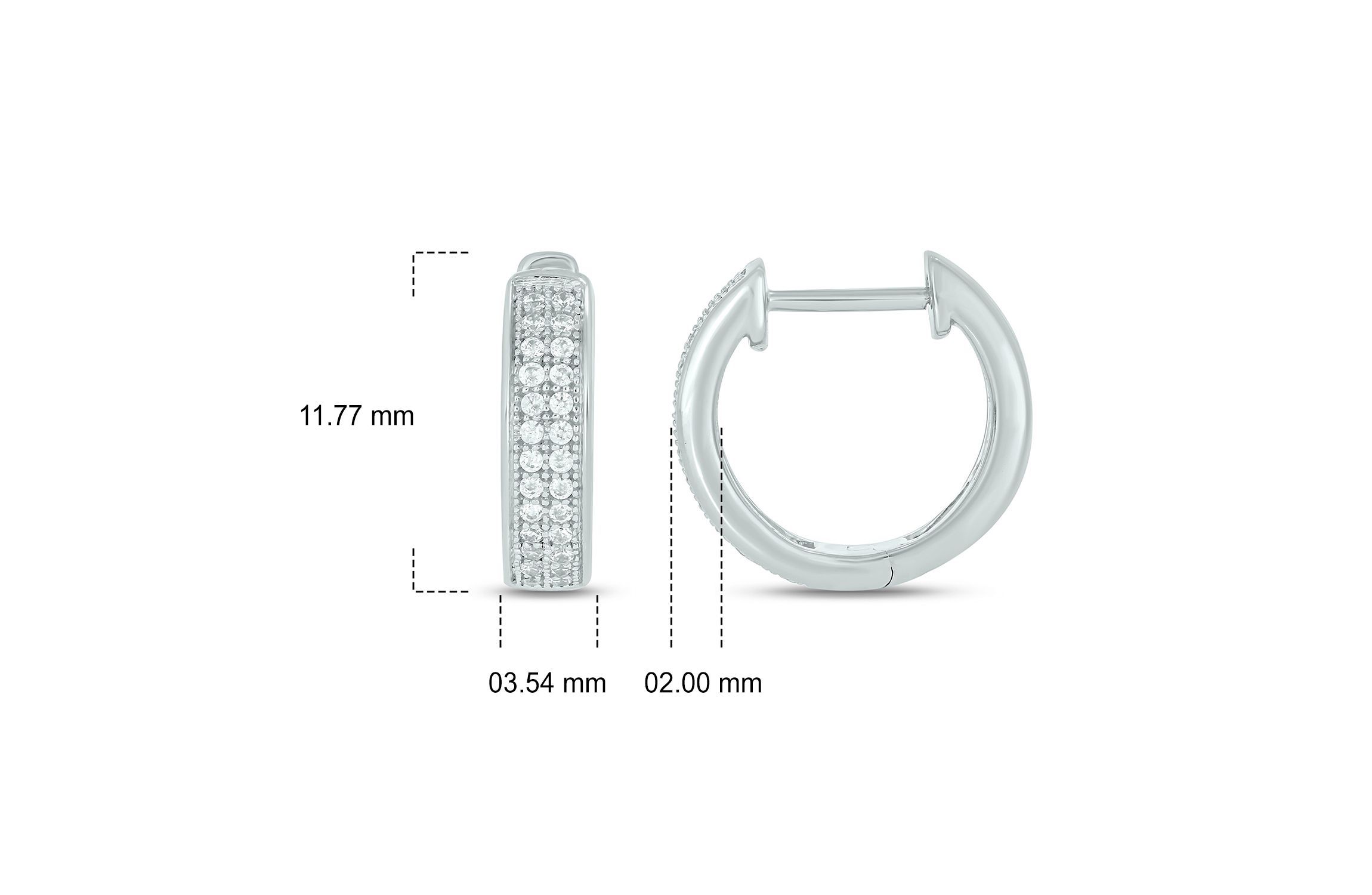 1/5 ct. t.w. Diamond Mens Hoop Earring in Sterling Silver