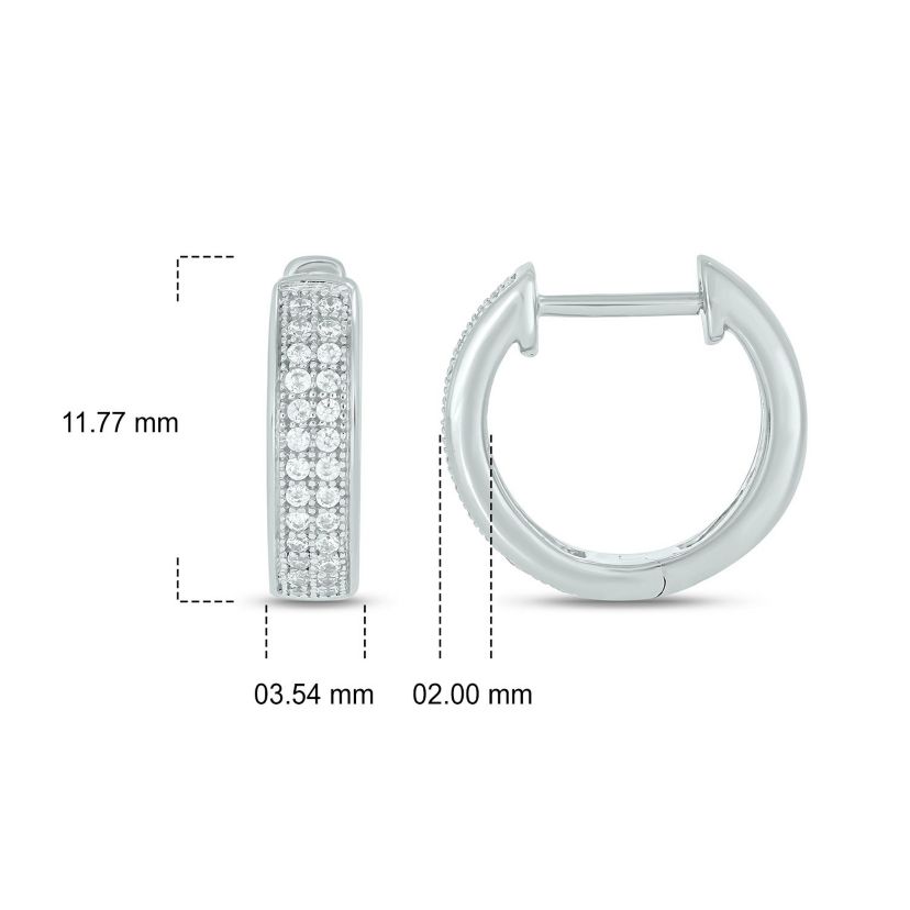 1/5 ct. t.w. Diamond Mens Hoop Earring in Sterling Silver