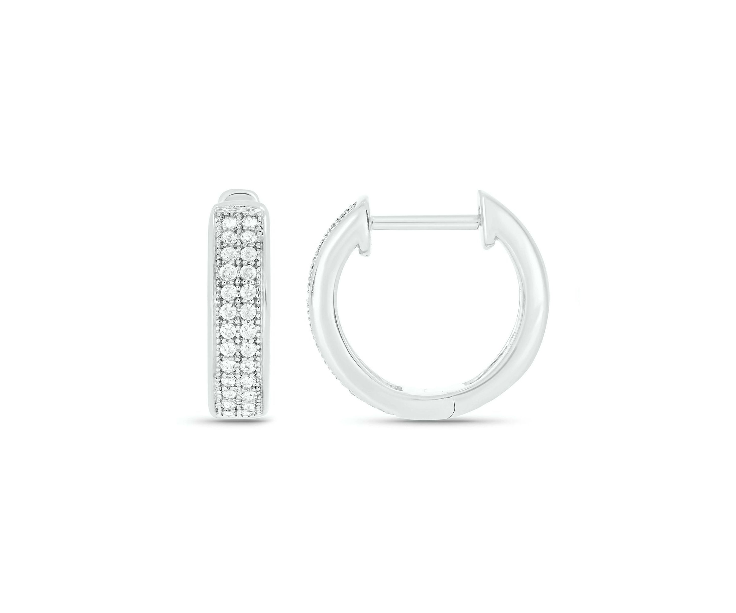 1/5 ct. t.w. Diamond Mens Hoop Earring in Sterling Silver