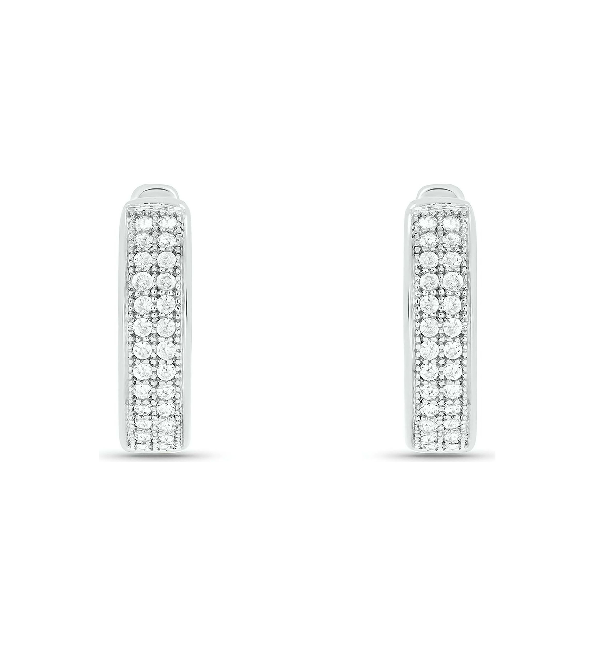 1/5 ct. t.w. Diamond Mens Hoop Earring in Sterling Silver