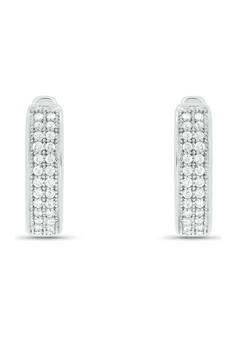 1/5 ct. t.w. Diamond Mens Hoop Earring in Sterling Silver